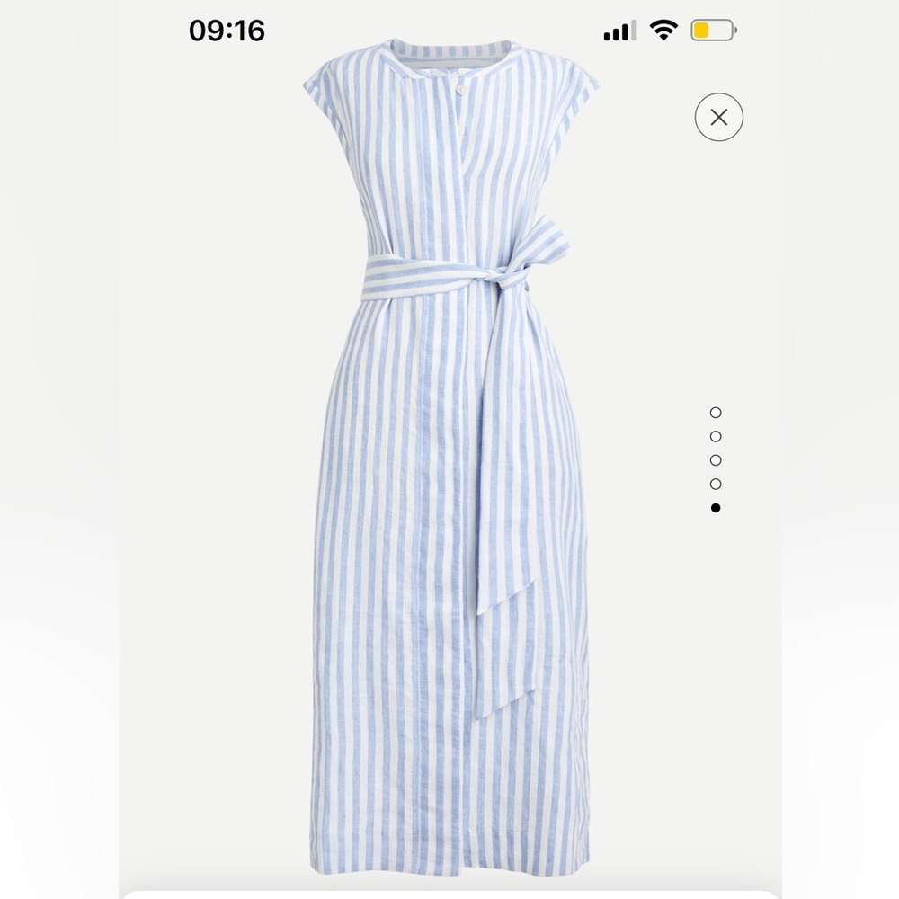 Jcrew tie waist shirt dress 100% linen size M